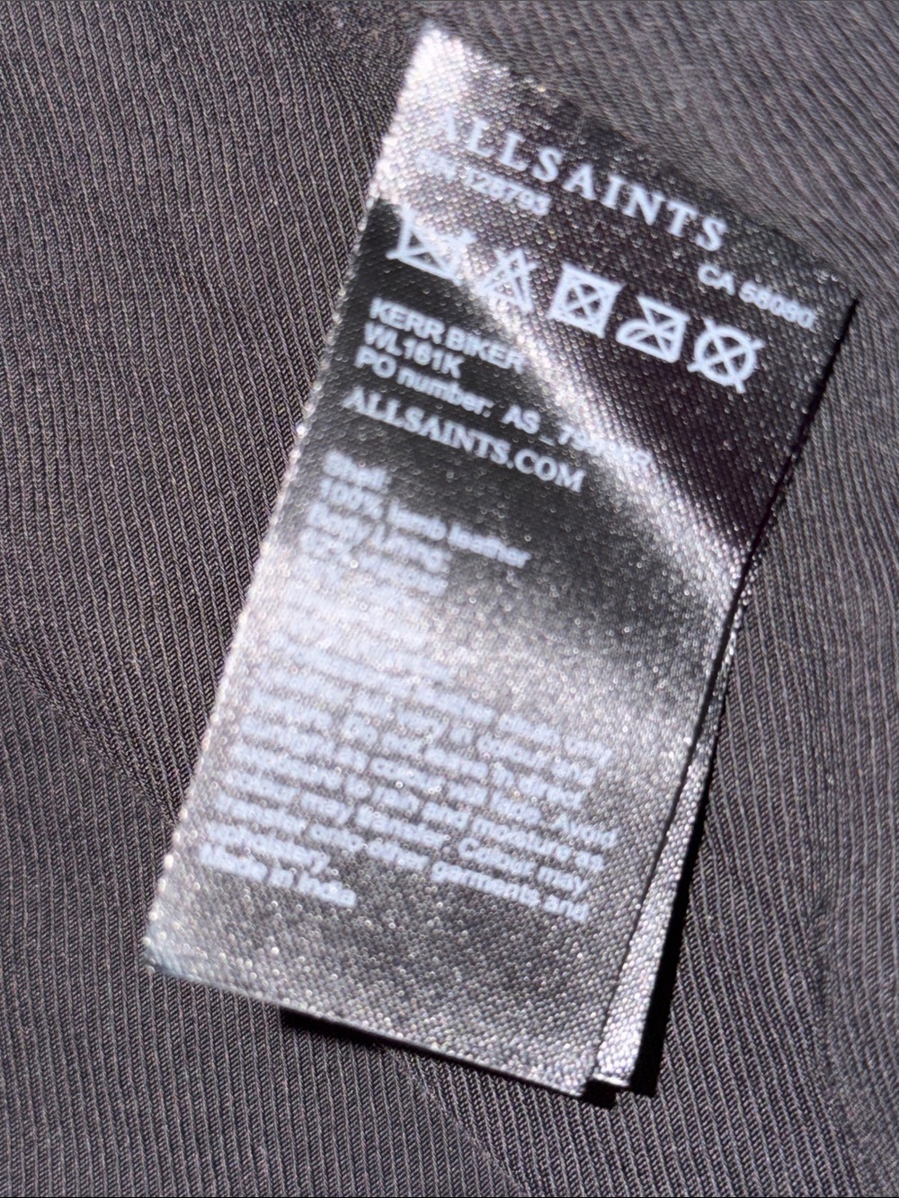 All Saints Black Kerr Biker Jacket 100% Lamb Leather Jacket Sz. 0 - Picture 6 of 8